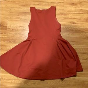 red orange mini dress